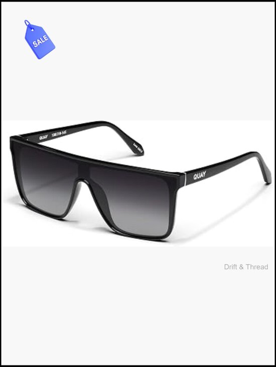 Oversized Shield Sunglasses with UV Protection and Hard Case main image 5